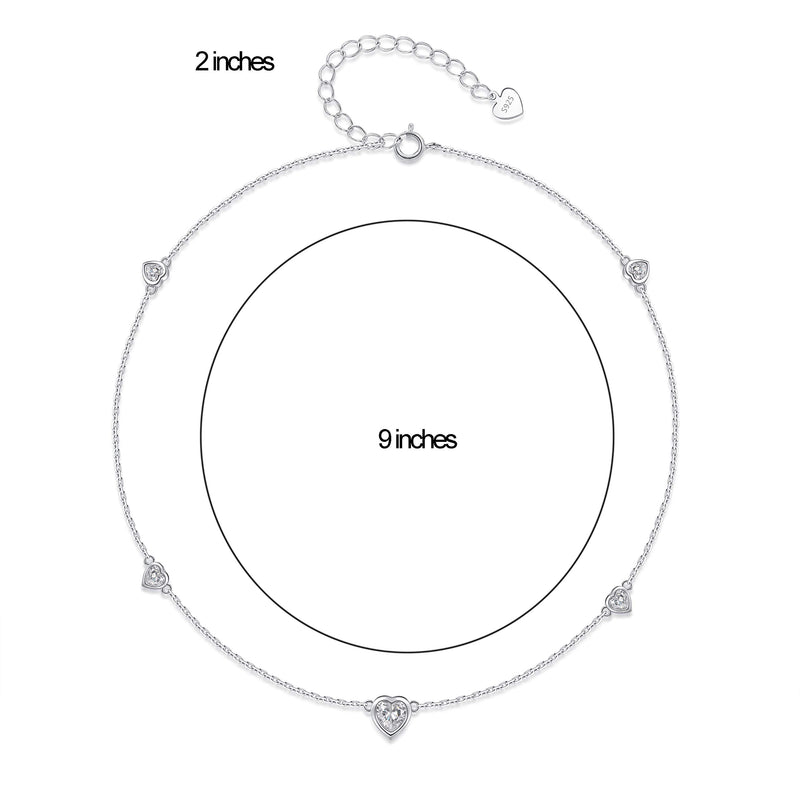 [Australia] - Step Forward Sterling Silver Birthstone Choker Necklace and Bracelet and Anklet Gift Jewelry for Women or Teen Girls or Daughter April 