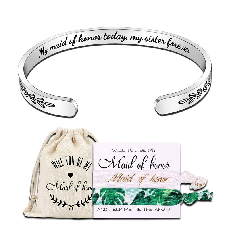 [Australia] - Bridesmaid Proposal Gifts Adjustable Bracelets - I Couldn't Say I DO Without You Stainless Steel Engraved Cuff Wedding Bangle for Bride Tribe Bridesmaid Maid of Honor 1 Pcs Silver Maid of Honor 