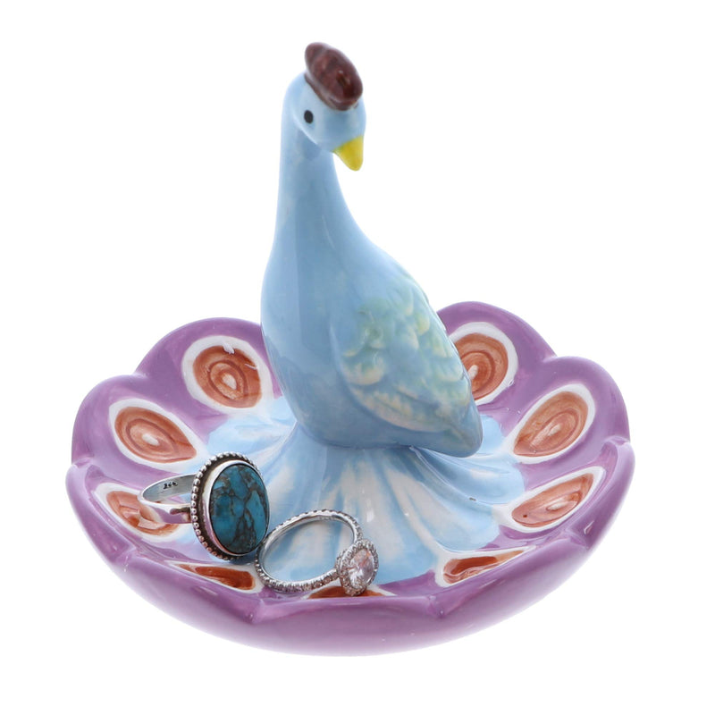 [Australia] - Ceramic Ring Trinket and Jewelry Tray with Peacock 