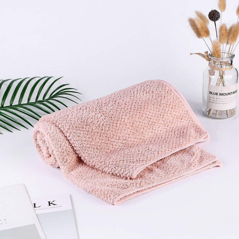 [Australia] - Laojbaba Absorbent Towel, Microfiber, Coral Fleece. Hair Drying Towels Suitable for All Kinds of Hair, Make Your Hair Dry Quickly.(19 X39 inch) 50 X 100cm, Lotus Root Pink 1Pcs 