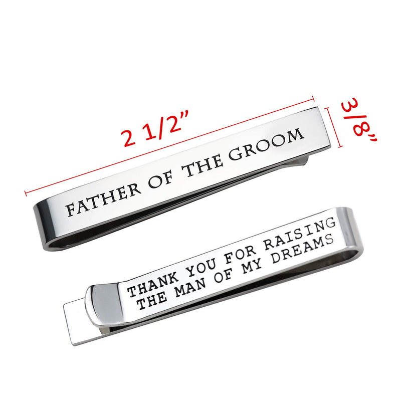 [Australia] - LParkin Father of The Bride Gifts Father of The Groom Gifts Wedding Tie Clips Gifts for Groomsmen from The Bride Stainless Steel Tie Bars Father of The Groom-White 