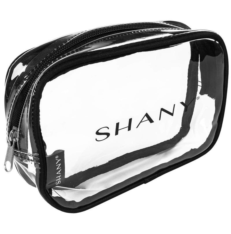 [Australia] - SHANY Clear PVC Toiletry and Makeup Carry-On Bag Set - Assorted Sizes Travel Cosmetic Organizers with Black Trim - 3PC Set 