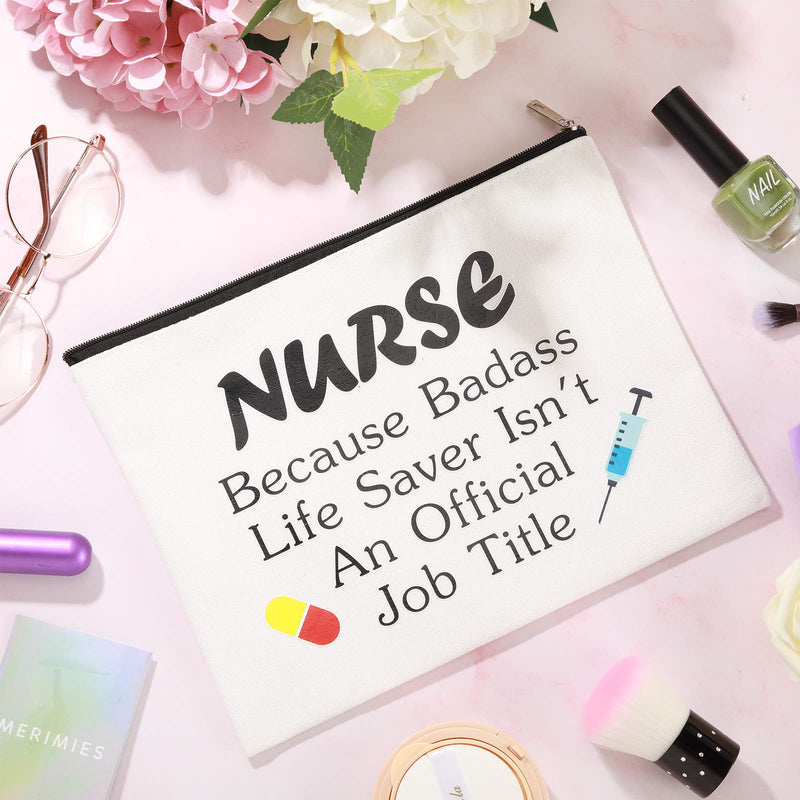[Australia] - 2 Pieces Nurse Makeup Bag Cosmetic Pouch with Zipper Graduation Gift for Nurse (Classic Style) Classic Style 
