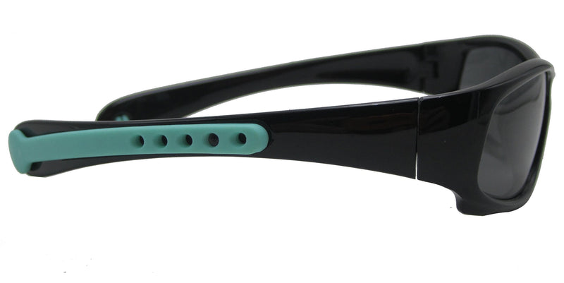 [Australia] - Kids Flexible Polarized UV Protection Sunglasses for Boys Girls Age 2-7 with Strap Black Green 