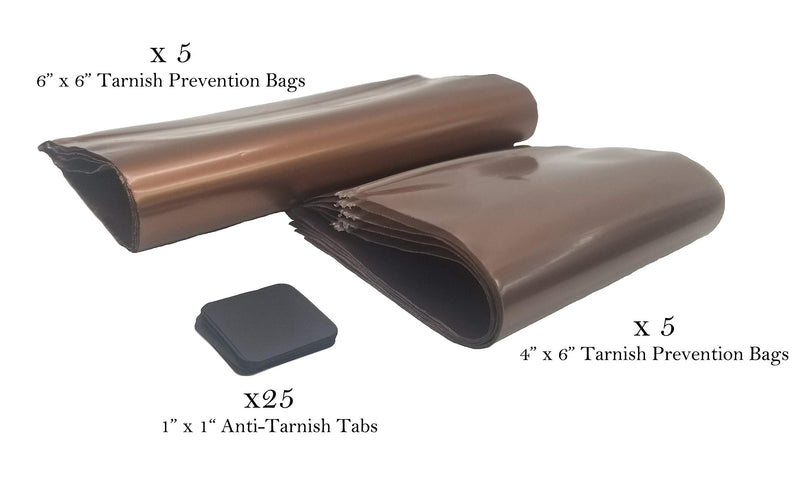 [Australia] - Rosenthal Collection Anti Tarnish Prevention Bags & Tabs Set Perfect for Jewelry Storage 10 Bags and 25 1" x 1" Tabs 