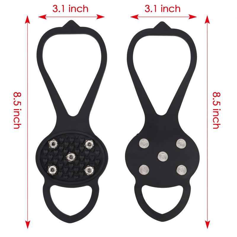 [Australia] - LACE INN 2 Pairs Non Slip Gripper Spike, Ice Grippers Traction Cleats Snow Shoe Spikes Grips Crampons with 10 Steel Studs Cleats black 