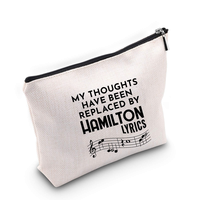 [Australia] - Novelty Hamilton Musical Gift My Thoughts Have Been Replaced by Hamilton Lyrics Cosmetic Bag (HAMILTON LYRICS Cosmeticbag) HAMILTON LYRICS Cosmeticbag 