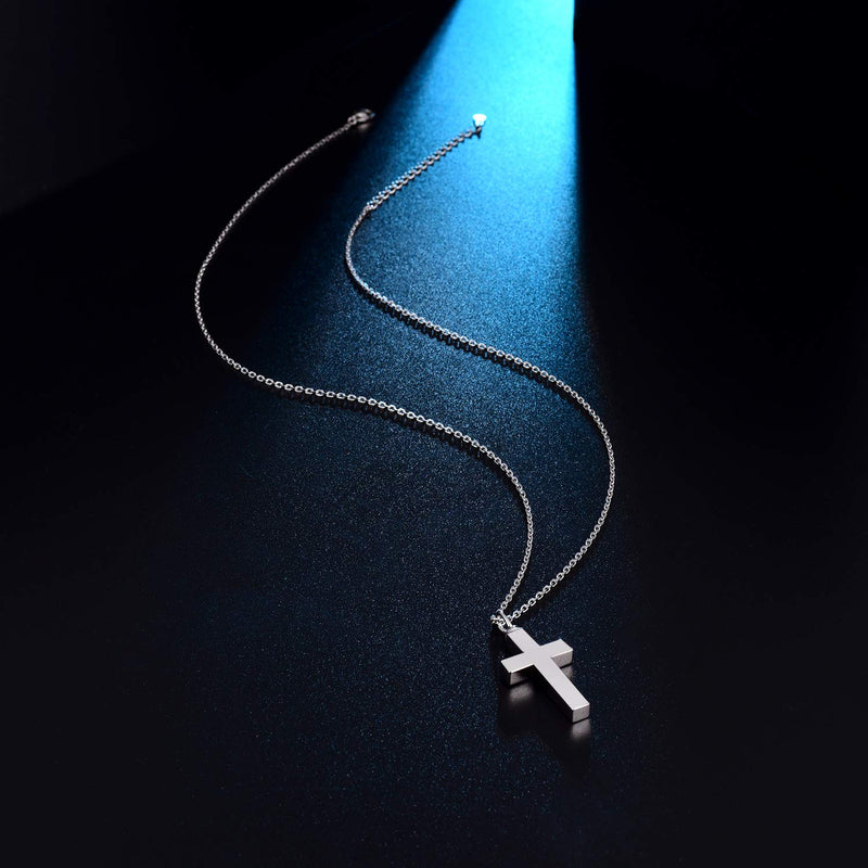 [Australia] - BEILIN Jewelry 925 Sterling Silver Urn Cross Necklace for Men for Women 