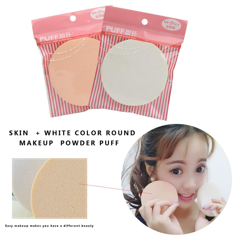 [Australia] - myonly big Round Makeup Sponges is suitable for eye foundation, blush application, forehead and cheeks, large area of makeup, soft and thick, fast makeup, dry and wet, no scumming (pick of two) pick of two 