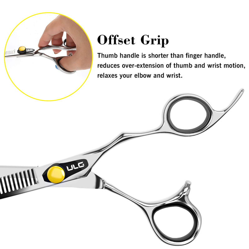 [Australia] - Professional Hair Thinning Scissors 6.5 Inches ULG Blending Teeth Shears Texturizing Haircut Scissors Japanese Stainless Steel with Adjustable Tension Screw for Salon Barber Hairdresser 