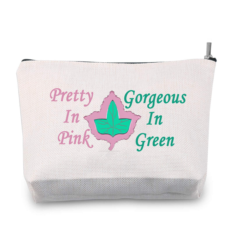[Australia] - LEVLO Sorority Bags Pretty In Pink and Gorgeous In Green Makeup Bags Gift for Women Girl (Pretty In Pink) 