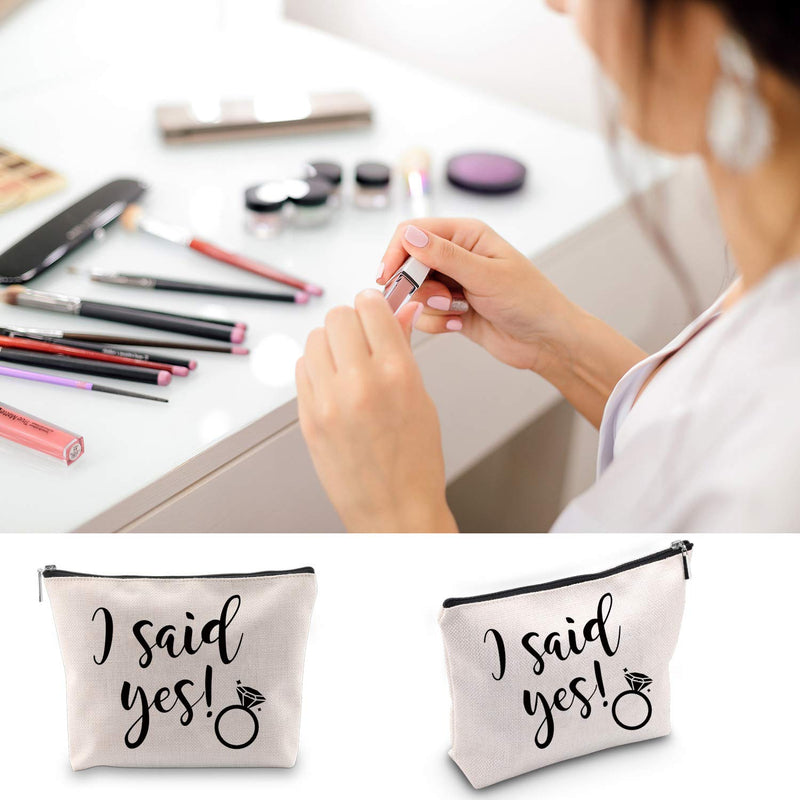 [Australia] - Wedding Bride Gift Bridal Shower Cosmetic Bag I Said Yes Bride Engagement Bachelorette Party Gift (I Said Yes) 