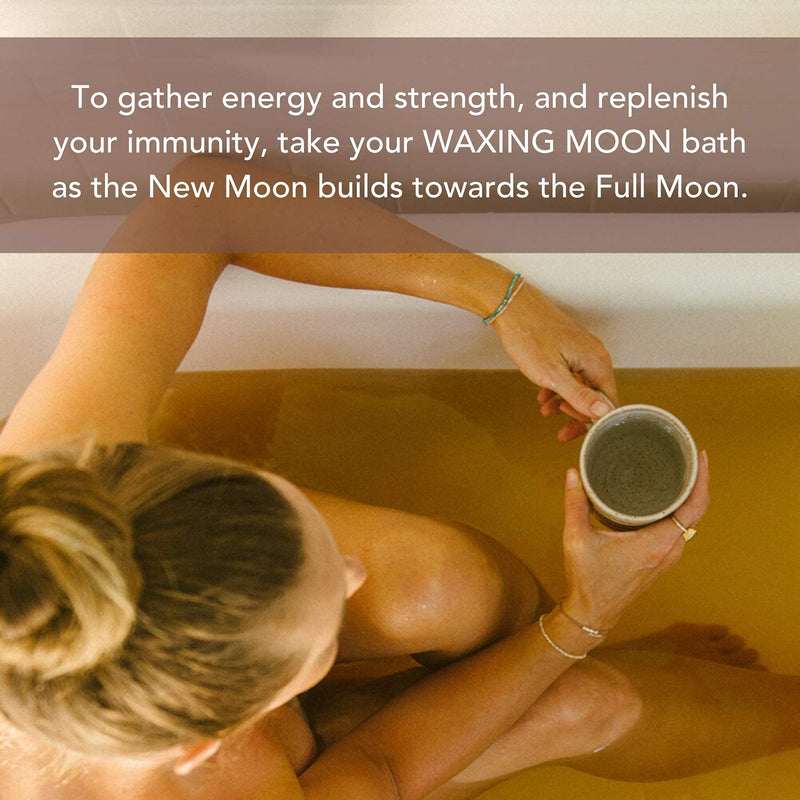 [Australia] - Waxing Moon Botanical Bath Tea | Herbal Ayurvedic Bath Soak for Strength & Vitality w/ Cacao, Cardamom & Chrysanthemum. Organic & Natural Body Care. Build Kapha Dosha. Loose Leaf Flowers. 2 Baths 