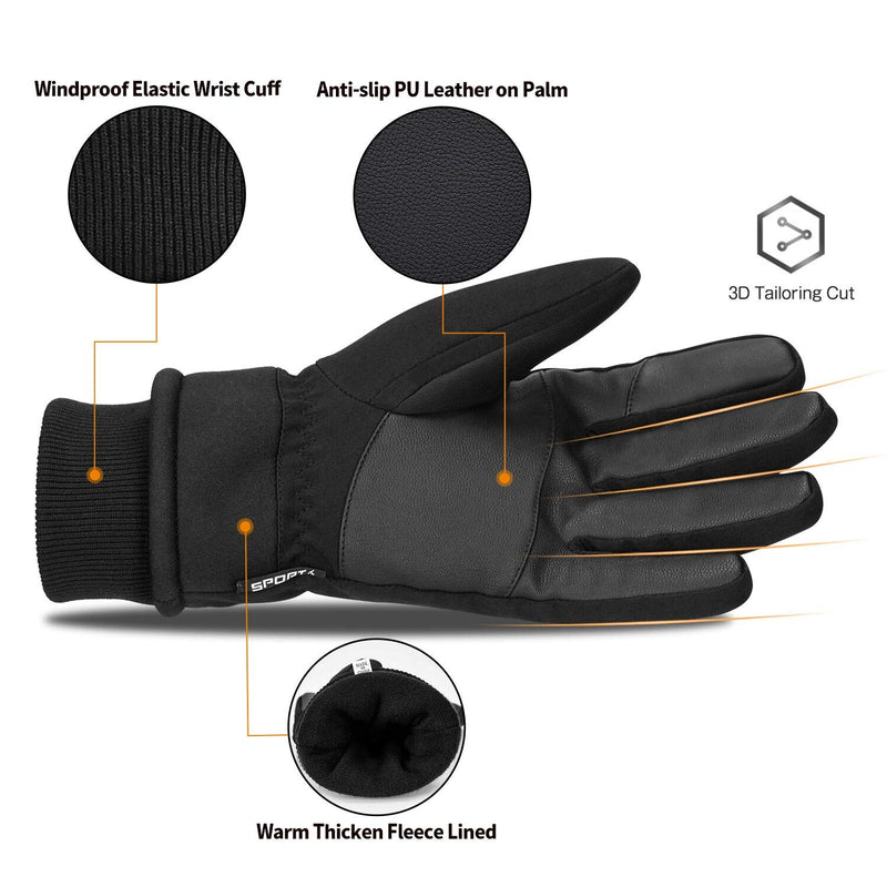 [Australia] - Cevapro -30℉ Winter Gloves Touchscreen Gloves Thermal Gloves for Running Black Small 