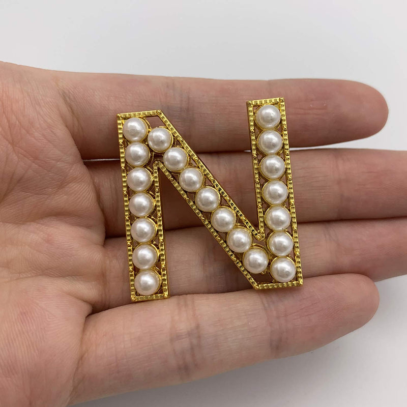 [Australia] - XGALBLA Letter Brooch Pins Letters(A-Z) Plated Metal Simulted Pearl Brooches for Women Girls Inspired Gift(Gold Tone) Gold N 