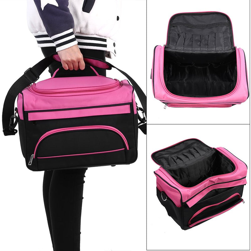 [Australia] - Professional Cosmetics Beauty Hairdressing Styling Bag, Multi-functional Hair Stylist Hairdresser Salon Makeup Beauty Cosmetics Organizer Tool Bag Case Holder Box with Strap for Hair Stylist 