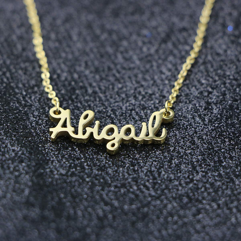 [Australia] - Awegift Personalized Name Necklace 18K Gold Plated New Mom Bridesmaid Gift Jewelry for Women Abigail 