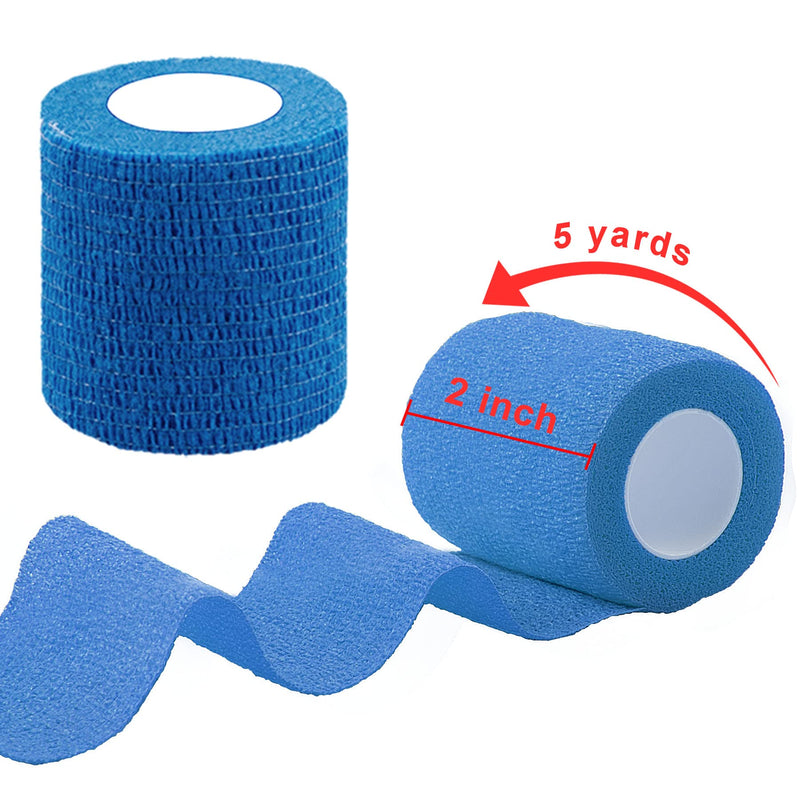 [Australia] - BQTQ 30 Rolls Self Adhesive Bandage Wrap Blue Adhesive Wrap 2 inch Self Adherent Wrap Stretch Bandages Self Stick Bandage Wrap Tape for Wrist Ankle Swelling Sprains (Blue) 