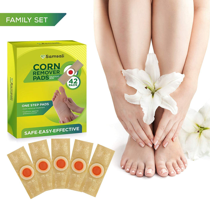 [Australia] - Samsali Corn Remover, 42 Corn Remover Pads, Toe Corn and Callus Removal, Corn Treatment Pads, Best Corn Remover Pads for Foot Corn Removal, 42 Pads 42 Count (Pack of 1) 