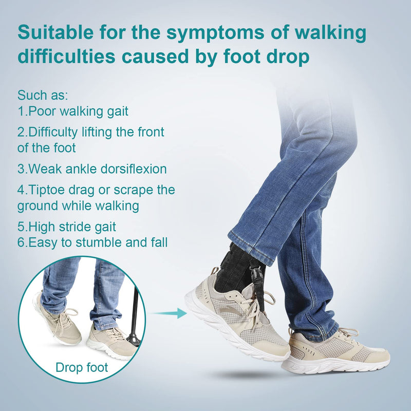 [Australia] - Foot Drop Brace, Drop Foot Up AFO Splint for Walking with Lifting Shoes, Orthosis Support Raise Front of Foot with Ankle Dorsiflexion Weakness, Prevent Falls, for Left and Right,Fits Women and Men 
