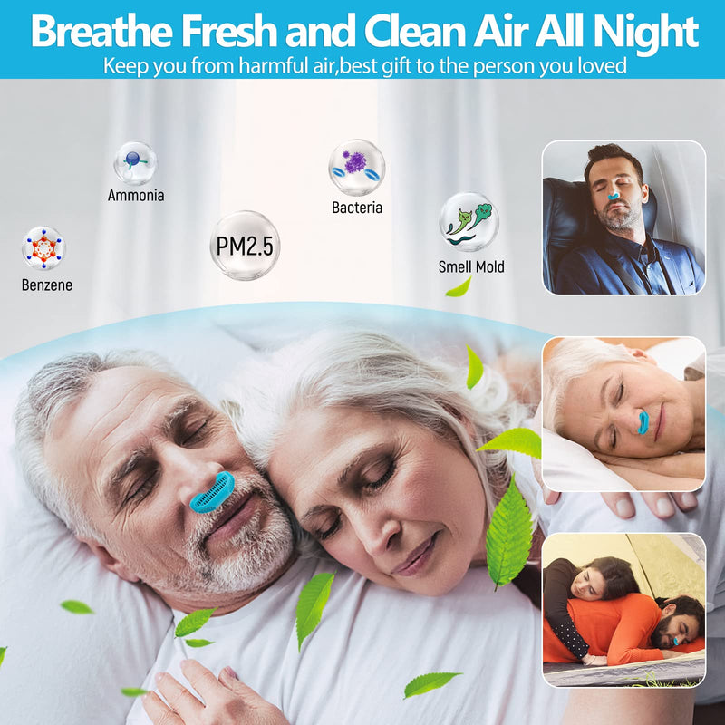 [Australia] - New Anti snoring Devices, Upgrade 2 in 1 Nose air Purifier to Reduce snoring,Snoring Solution for CPAP Users to Relieve Breathing Snoring aid for Women and Men to Stop snoring for Better Sleep Z-blue 