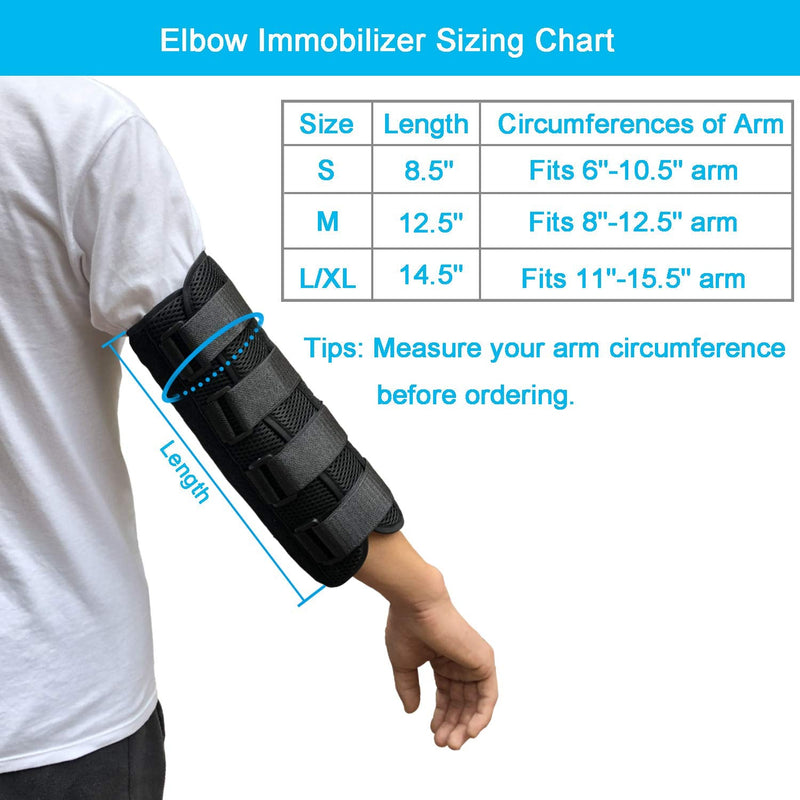 [Australia] - Elbow Brace Splint Immobilizer Stabilizer for Ulnar Nerve Entrapment & Cubital Tunnel Syndrome, Adjustable Elbow Nighttime Support, Keep Arm Straight for Sleeping (L/XL) L/XL 