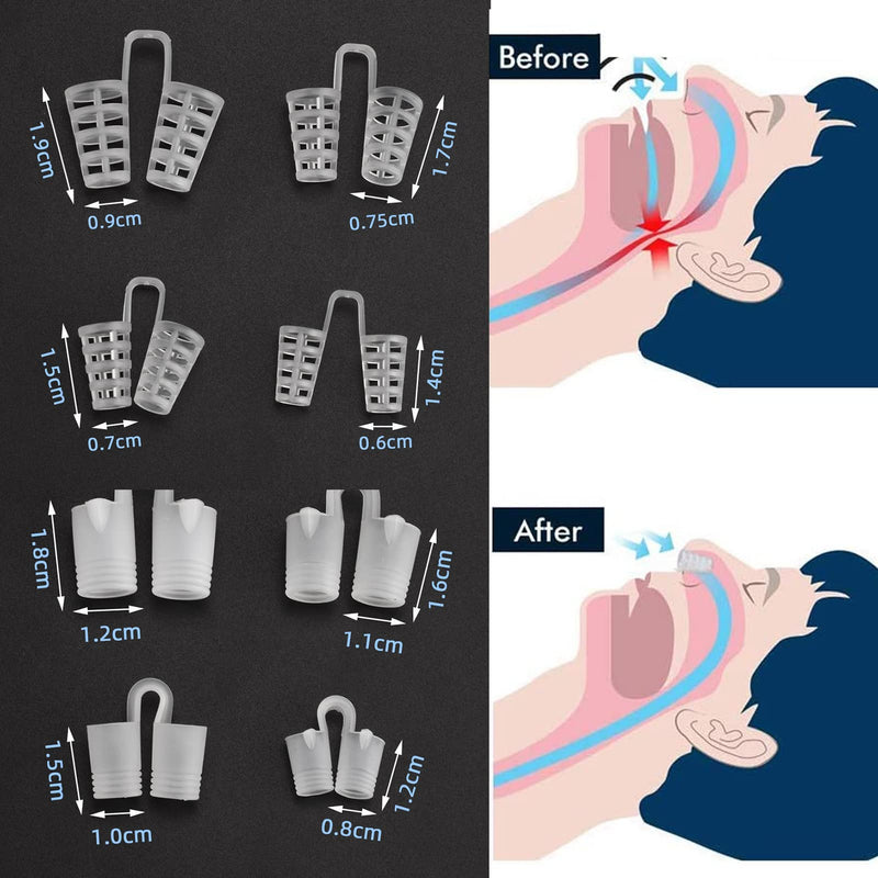 [Australia] - Yuzhou 8 PCS Silicone Nose Vents, Nasal Breathers Anti Snoring Clips Nasal Dilators Breathing Nose Relief Nasal Dilator Snore Stopper Nose Vents Snoring Aids Nose Vents Anti Snore Devices 
