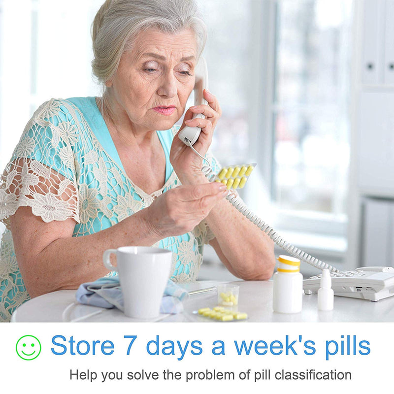 [Australia] - Twice a Day Detachable Weekly Pill Organizer with AM/PM Compartments Large, BPA Free Travel 7 Day Pill Box Case with Moisture-Proof Design 