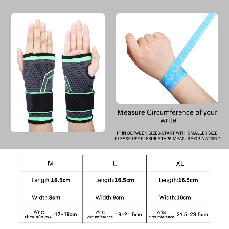 [Australia] - Wrist Support Sleeves, for Carpal Tunnel Syndrome Men and Women , Relieve Wrist Pain/Strain, Fatigue and Arthritis, Adjustable Strap, Suitable for Left and Right Hands Brace Sleeves (Large) Large 