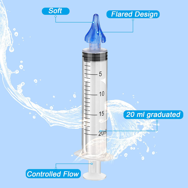 [Australia] - 2 Pieces Ear Wax Cleaner Syringe Tip Ear Wax Flusher Tool Ear Wax Remover Ear Irrigation Syringe for Ear Cleaning and Irrigation of Humans, 20 ML 