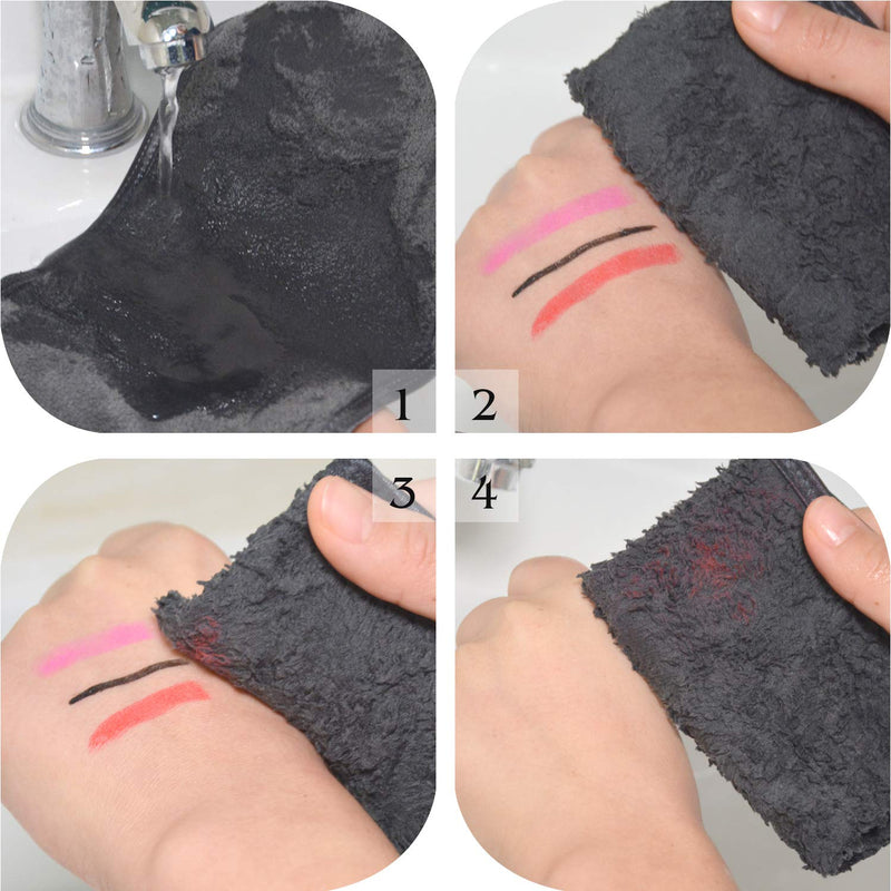 [Australia] - SINLAND Microfiber Face Cloth Soft Washcloth Makeup Remover Cloth Absorbent Facial Cleansing Cloths 8Inchx15.7Inch 4Pack (Darkgrey) Darkgrey 