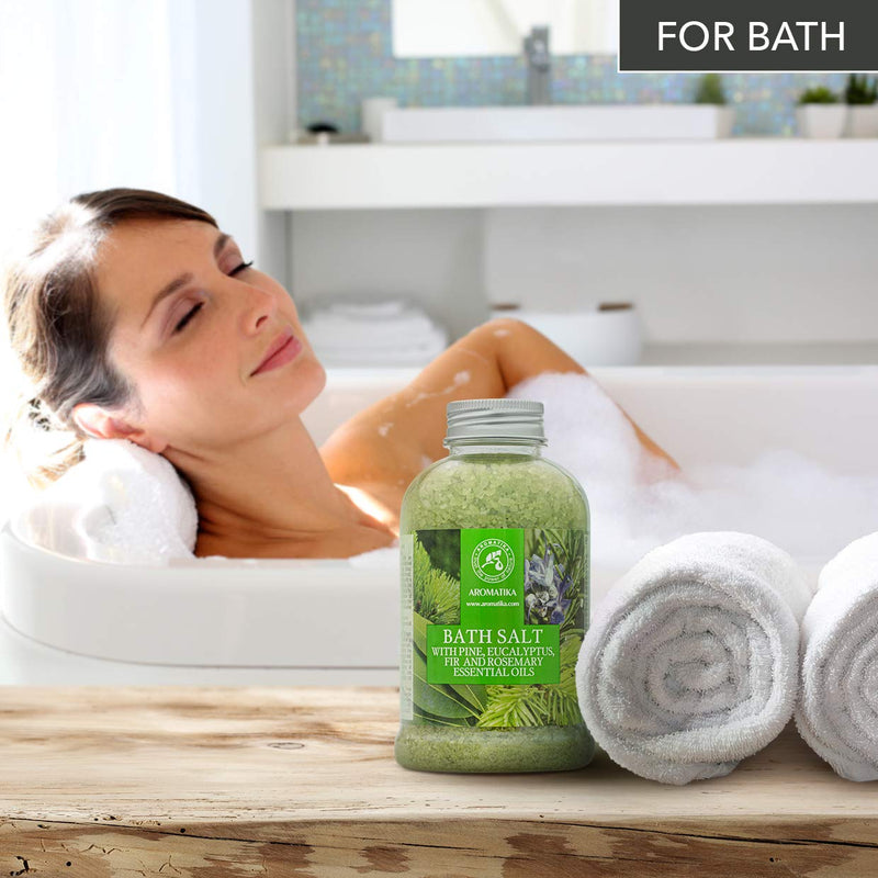 [Australia] - Sea Salt Bath 600 g with Pine - Eucalyptus - Fir & Rosemary Essential Oils - Bath Salts - Body Care - Good Sleep - Beauty - Bathing - Wellness - Relax - Aromatherapy - Spa 