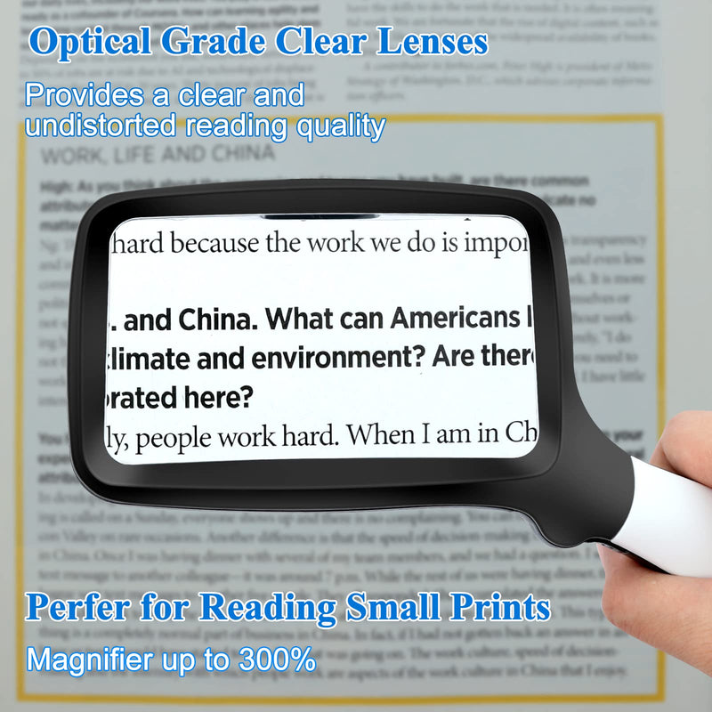 [Australia] - Magnifying Glass for Reading, Handheld Magnifier with 5 Ultra-Bright LED Lights for Reading, Sewing, Cross Stitch and Close Work 