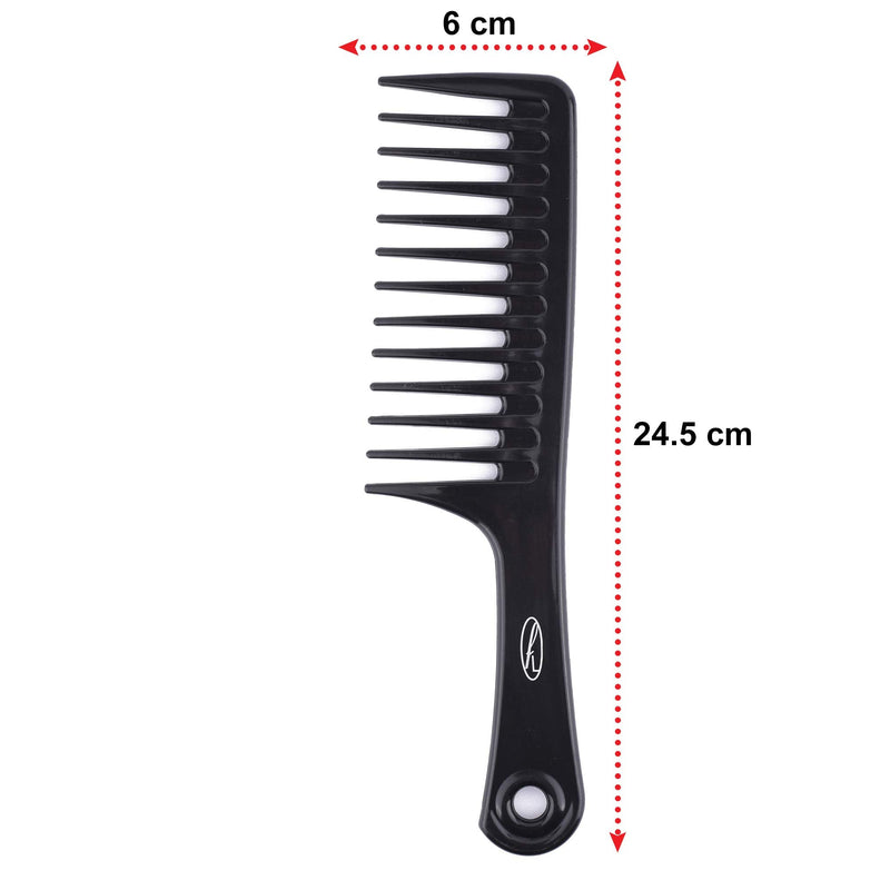 [Australia] - Jumbo Rake Wide Tooth Comb by Fine Lines - An Afro Comb made for Detangling Hair - Detangles Long, Wet or Curly Hair - Made with tough Black ANTISTATIC Plastic 