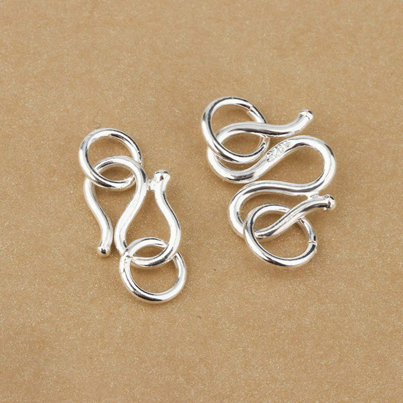 [Australia] - Healifty 5Pcs S Hook Eye Clasp Jewelry Connector Clasps Silver S-Hook Clasp DIY Bracelet Necklace Jewelry Making Accessory 