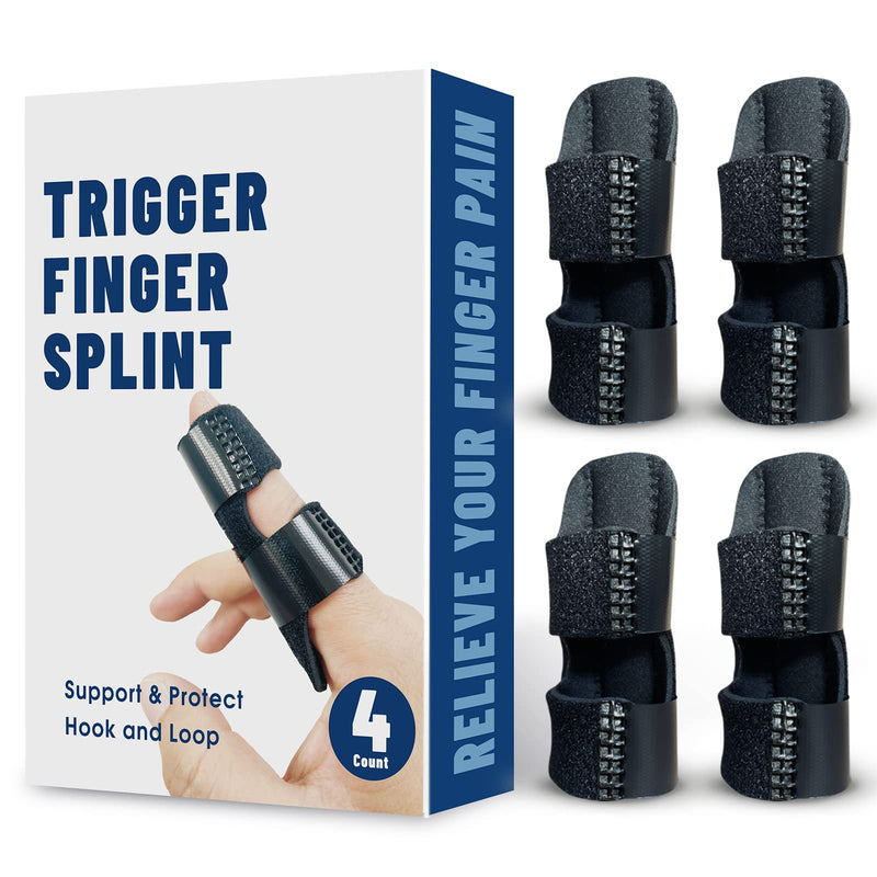 [Australia] - 4 Pcs Trigger Finger Splints,Finger Brace,Finger Knuckle Immobilization,Broken Finger Protector, Broken Fingers Straightening,Arthritis Relief,Pain Relief,Fits Index Finger,Middle Finger,Ring Finger 