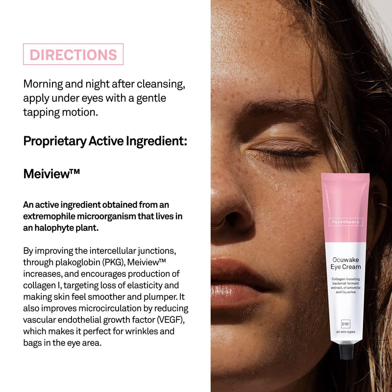 [Australia] - Facetheory Ocuwake Eye Cream | With Chamomile, Vitamin C and Liquorice | Strengthens & Firms Eye Contour | Reduces Eye Wrinkles and Eye Bags | Vegan & Cruelty-Free | Made in UK | 30ml 
