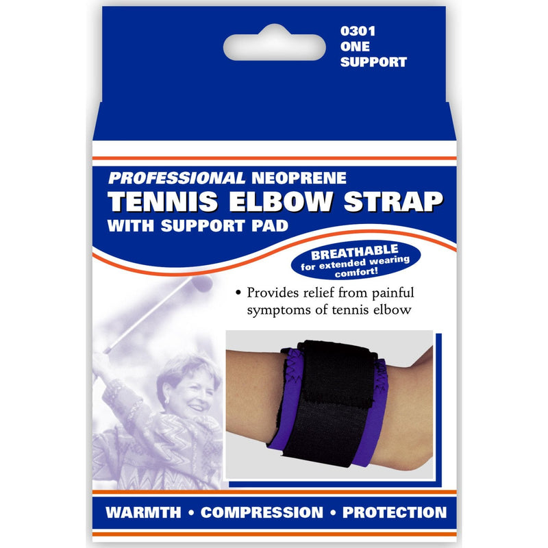[Australia] - OTC Elbow Strap, Pressure Pad Compression, Neoprene, Blue, Large 