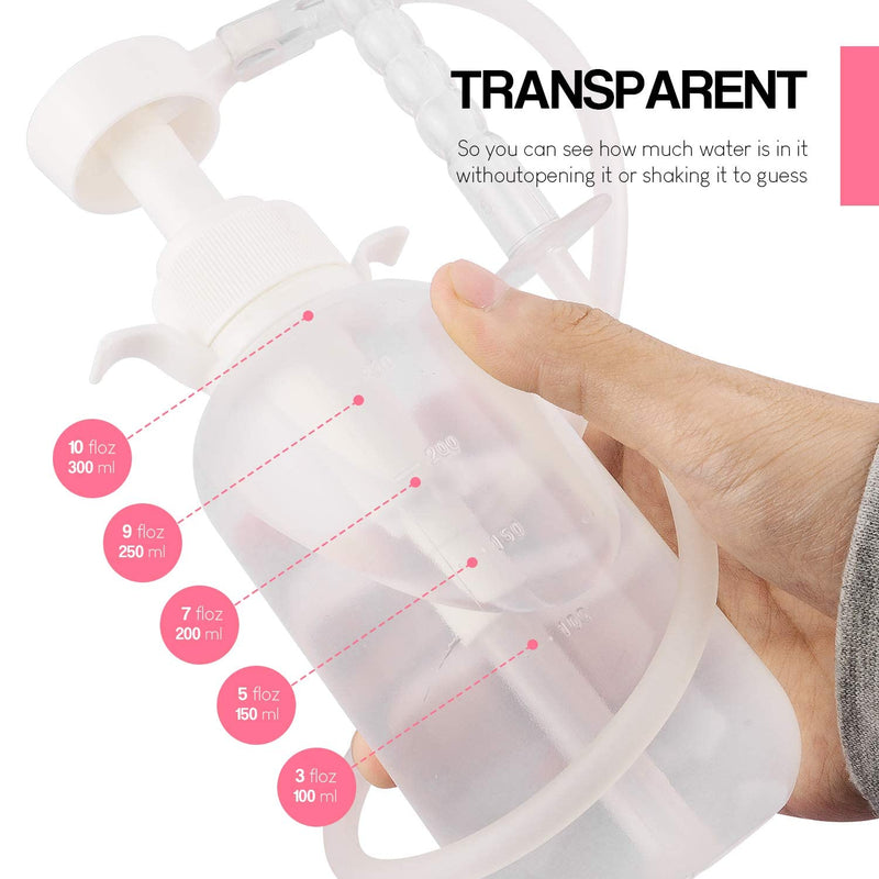 [Australia] - Douper Reusable Vaginal Douche, 300ml Women Vaginal Cleaning System Anal Douche Portable kit with 3 Nozzles, Maintain Feminine Hygiene for Daily Care, BPA & PVC Free 
