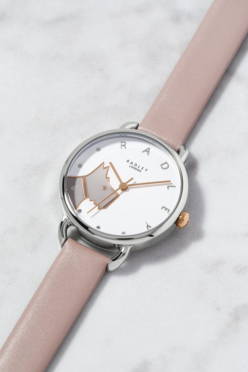 [Australia] - Radley Wood Street Ladies Cobweb Leather Strap Open Shoulder Dog Watch RY2873 