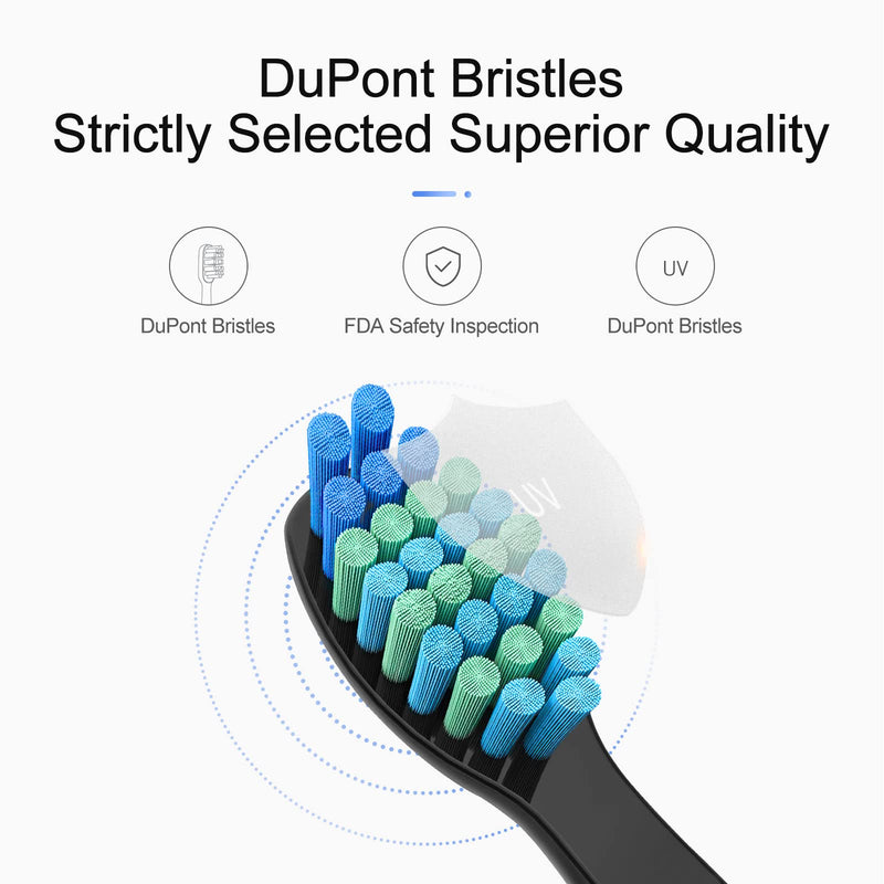 [Australia] - 10 Pack Electric Toothbrush Replacement Heads Compatible with Fairywill，Toothbrush Heads Compatible with FW-507/508/551/515/917/959/2011,D1/D3/D7/D8(Black) Black 