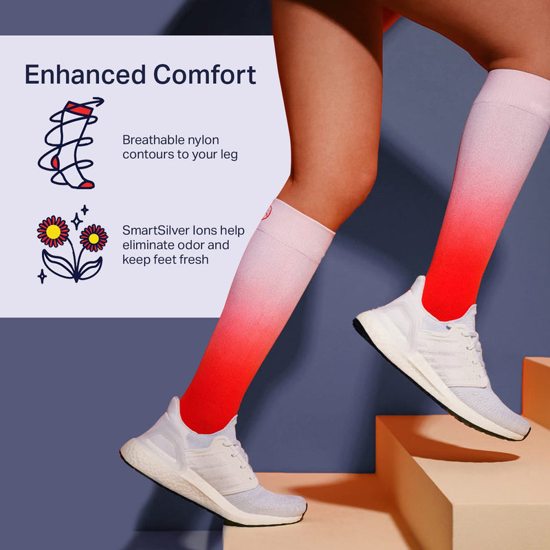 [Australia] - Comrad Knee High Compression Socks for Wide Calf - Thin, Breathable Premium Support Socks for Pregnancy, Athletes & More Medium Black 