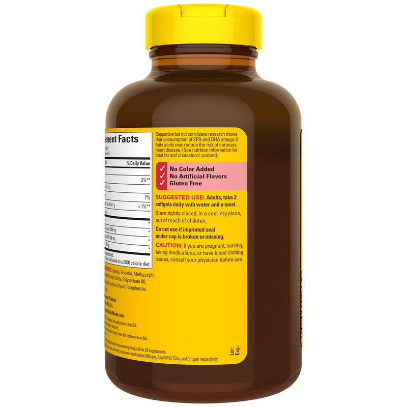 [Australia] - Nature Made Burp-Less Fish Oil 1000 mg with 300 mg Omega-3, Dietary Supplement for Healthy Heart Support, 150 Softgels, 75 Day Supply 150 Count (Pack of 1) 