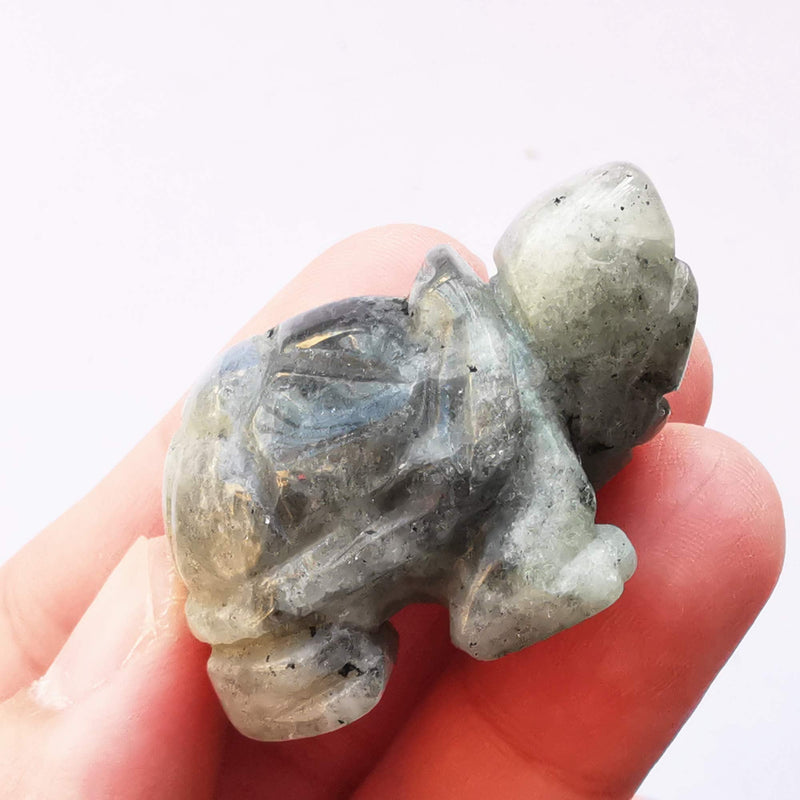 [Australia] - Manekieko Natural Moonstone Tortoise Crystals and Healing Stones, 35mm Carved Animal Collectible Sculpture Fengshui Healing Crystal 