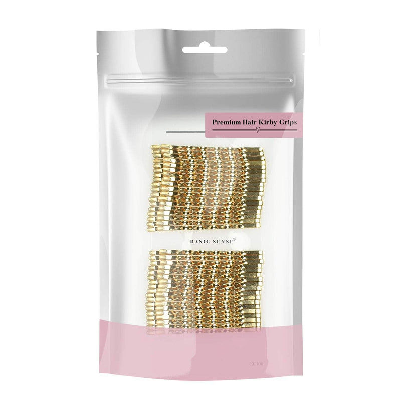 [Australia] - BasicSense 36 PCS Premium Strong Metal Kirby Grips Bobby Spiral Twisted Hair Pins for Thick Hair, 5.5cm(2.1 inch), Gold 