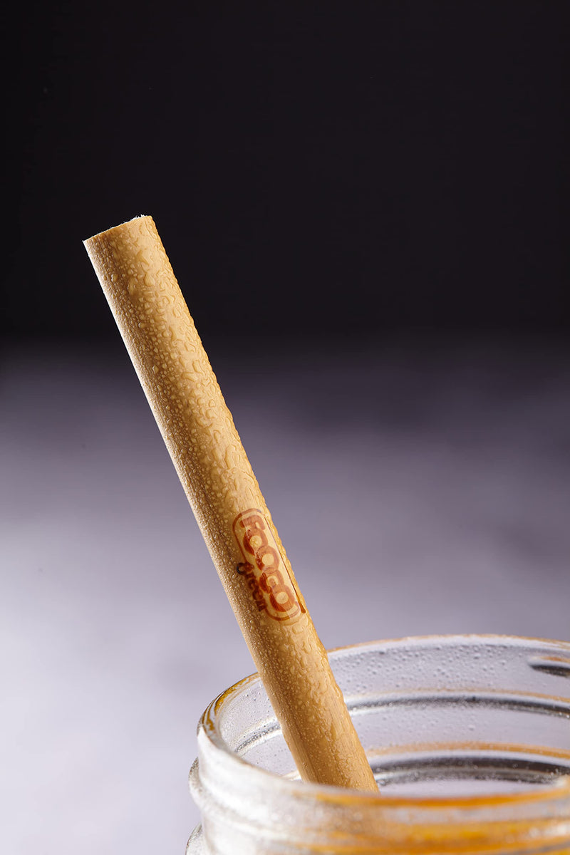 [Australia] - FOOGO Green 10 Bamboo Straws with Cleaning Brush | Reusable | 20cm | 2 diameters | Juices and Smoothies Drinking Straws | 100% Natural | Biodegradable | Eco Friendly 