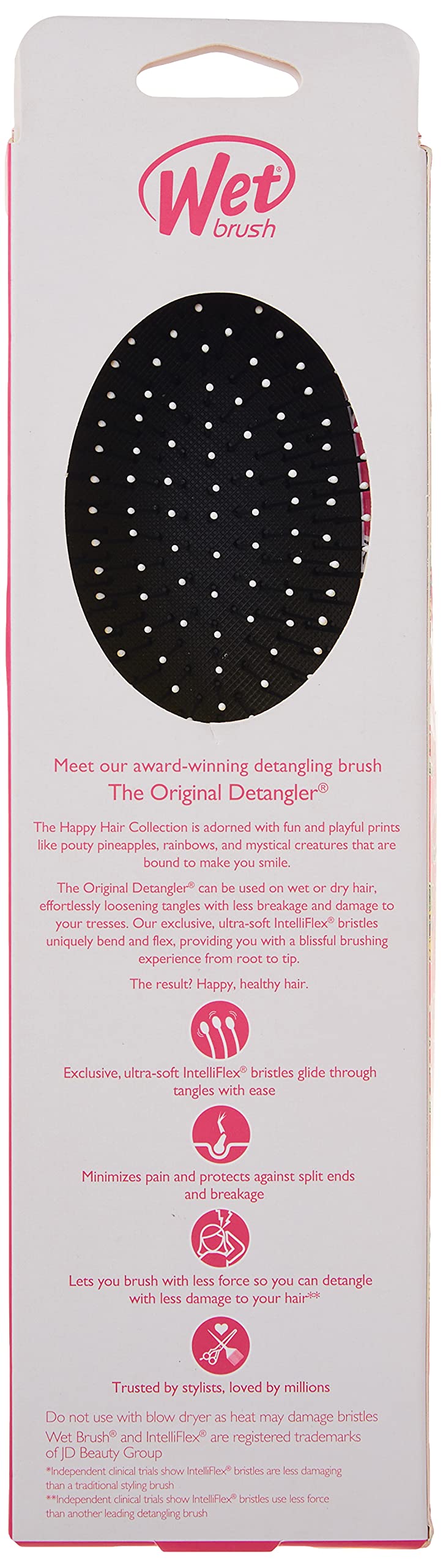 [Australia] - WetBrush Original Detangler Happy Hair UltraSoft Bristles Ergonomic Handle Suitable for All Hairtypes Smiley Pineapple 