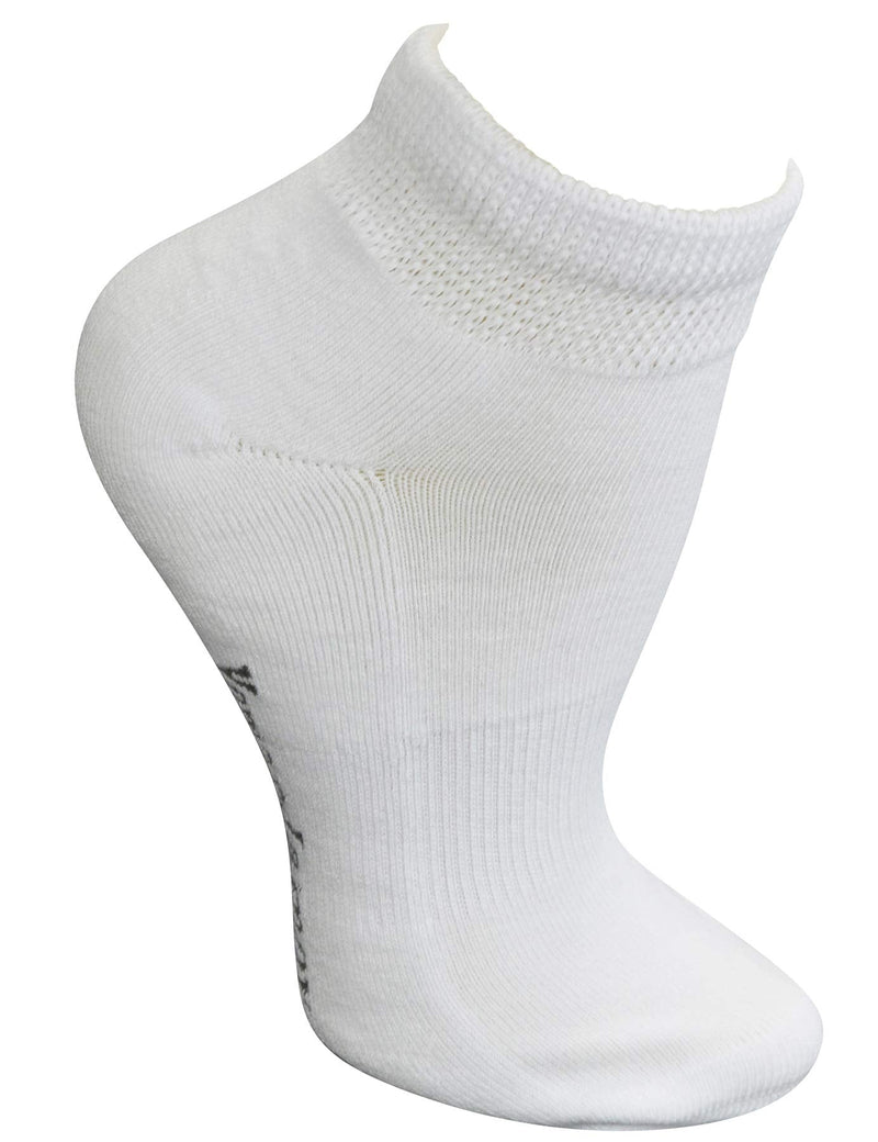 [Australia] - Yomandamor 5 Pairs Womens Cotton Diabetic Low Cut Socks with Seamless Toe 9-11 5 Pairs White 