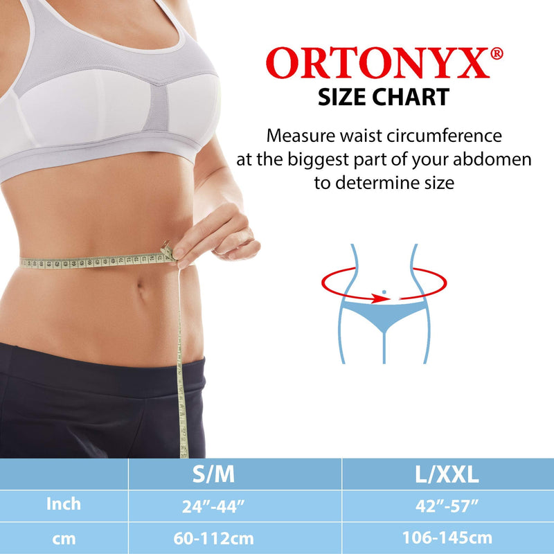 [Australia] - ORTONYX Ergonomic Umbilical Hernia Belt for Men and Women - Abdominal Support Binder with Compression Pad - Navel Ventral Epigastric Incisional and Belly Button Hernias Surgery Brace - OX353-L/XXL Large/X-Large (Pack of 1) Black 
