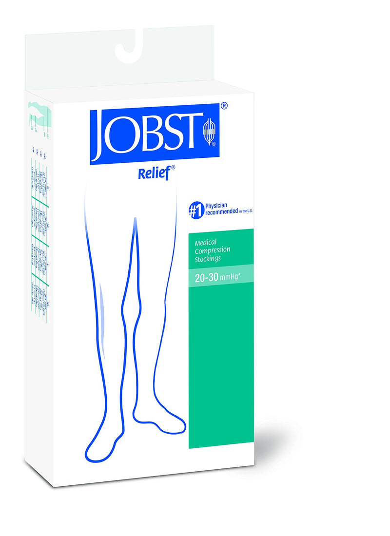 [Australia] - JOBST Relief Thigh High 20-30 mmHg Compression Socks, Open Toe, Beige, Large 